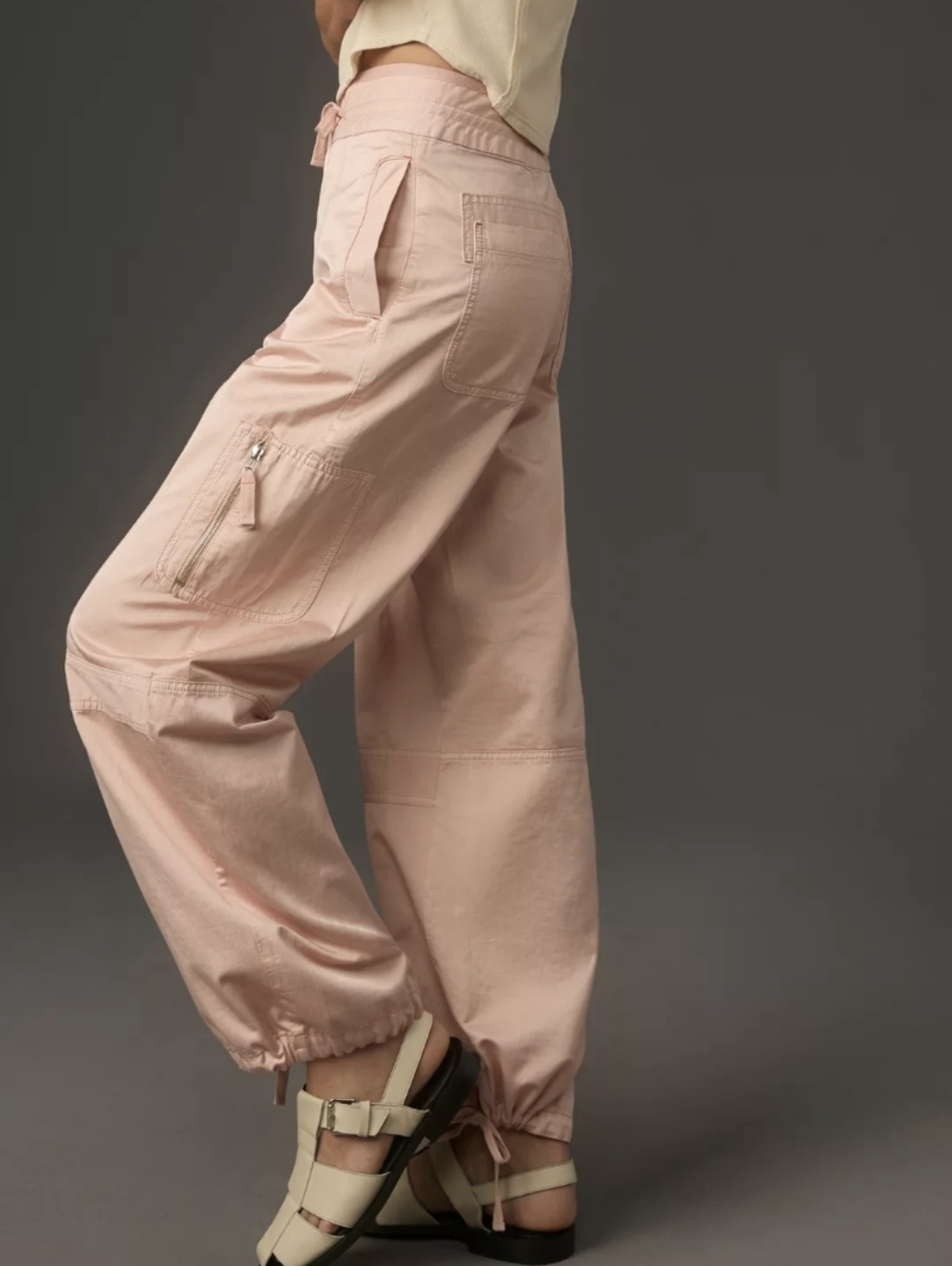 Anthropologie Pilcro Satin Parachute Pants,  Size 32, Pink, Like New - Picture 15 of 15